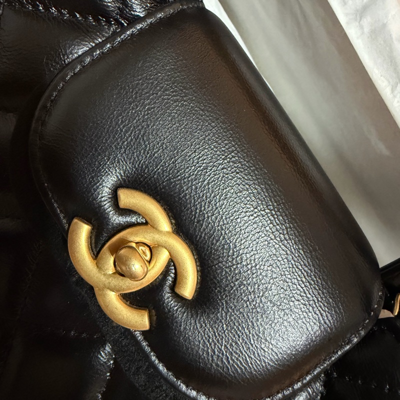 CHANEL KELLY 黑金 油蠟牛皮-8