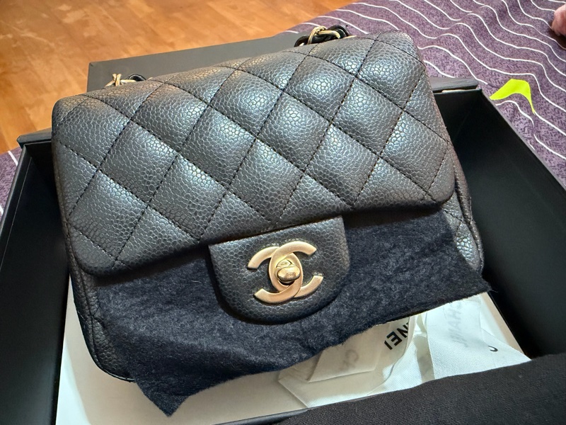 CHANEL CF17 黑金荔枝方胖 20開-0