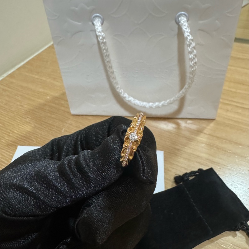 chrome hearts BABYCLSC克羅心22k白鑽十字花戒指-3