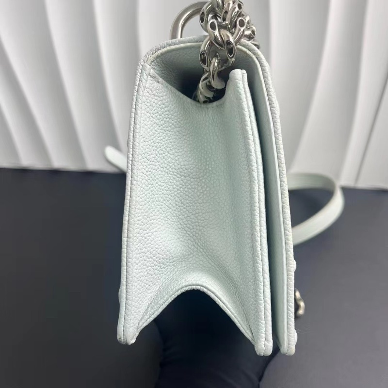 Dior diorma 盾牌包 藤格紋經典款 霧霾藍色小牛皮銀扣24.5*16*5  98新配件塵袋-5