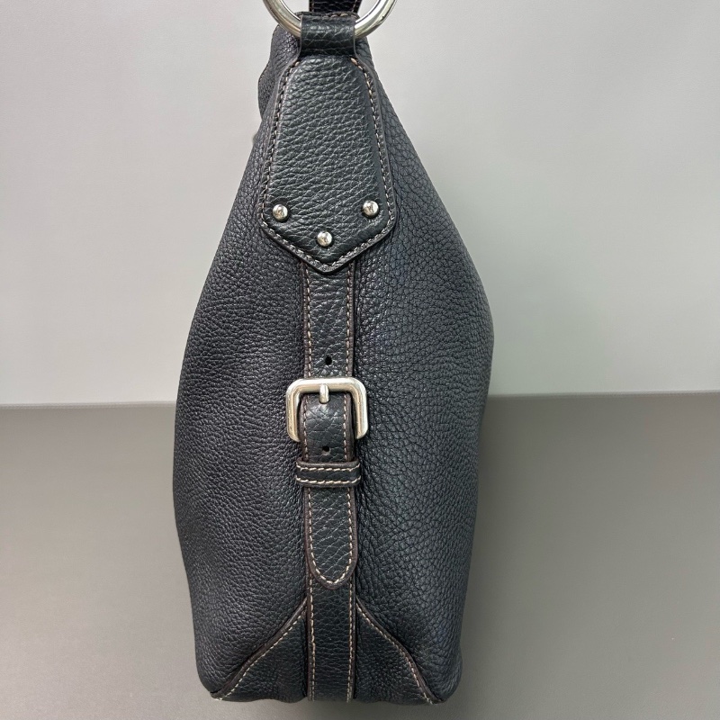 Prada 黑色全皮hobo慵懶肩背包38.5*10*29cm 98新配件塵袋-3