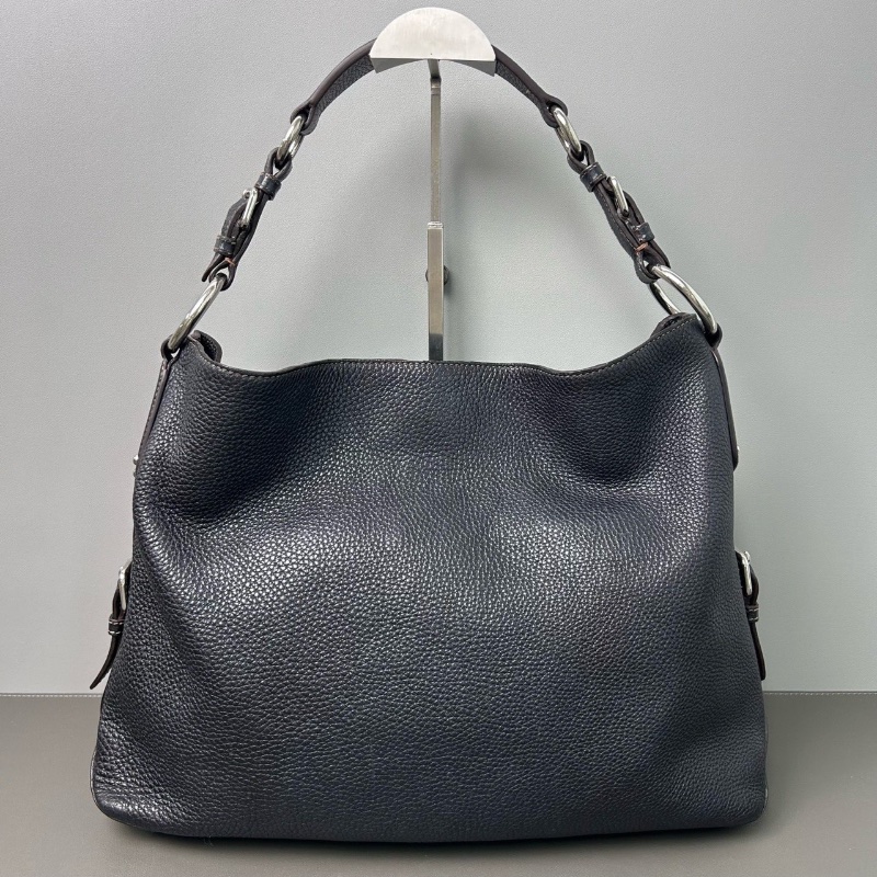 Prada 黑色全皮hobo慵懶肩背包38.5*10*29cm 98新配件塵袋-5