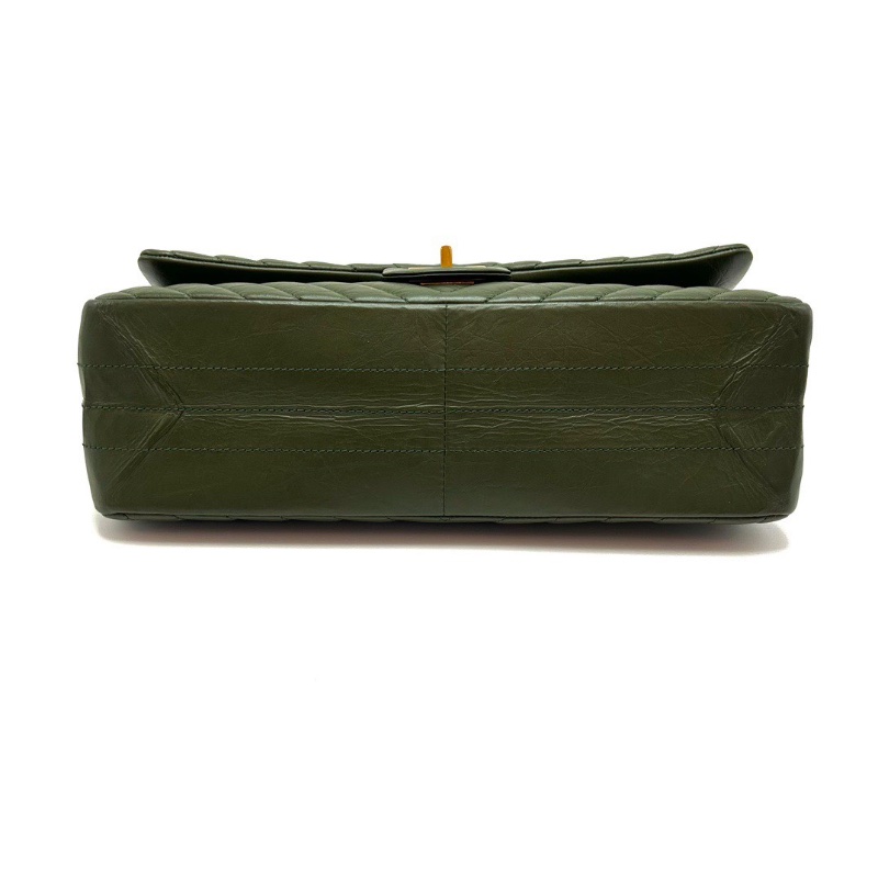 CHANEL綠金V紋2.55中號肩背斜背鏈條包28*16*9 98新配件塵袋-4