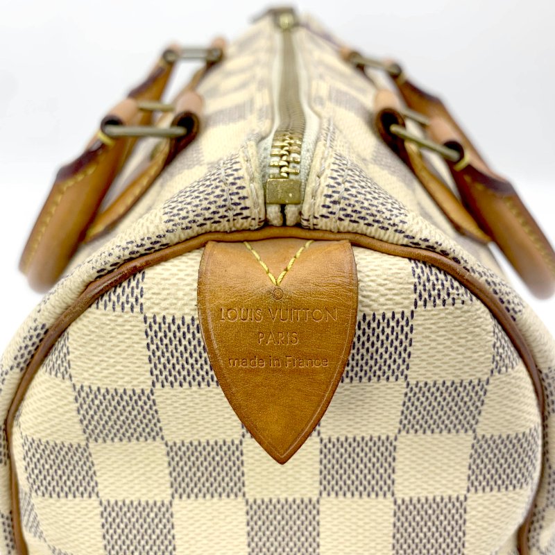 Louis Vuitton 經典白棋盤 speedy 25，LV路易威登，波士頓包，側背包，二手真品，現貨，免運-10