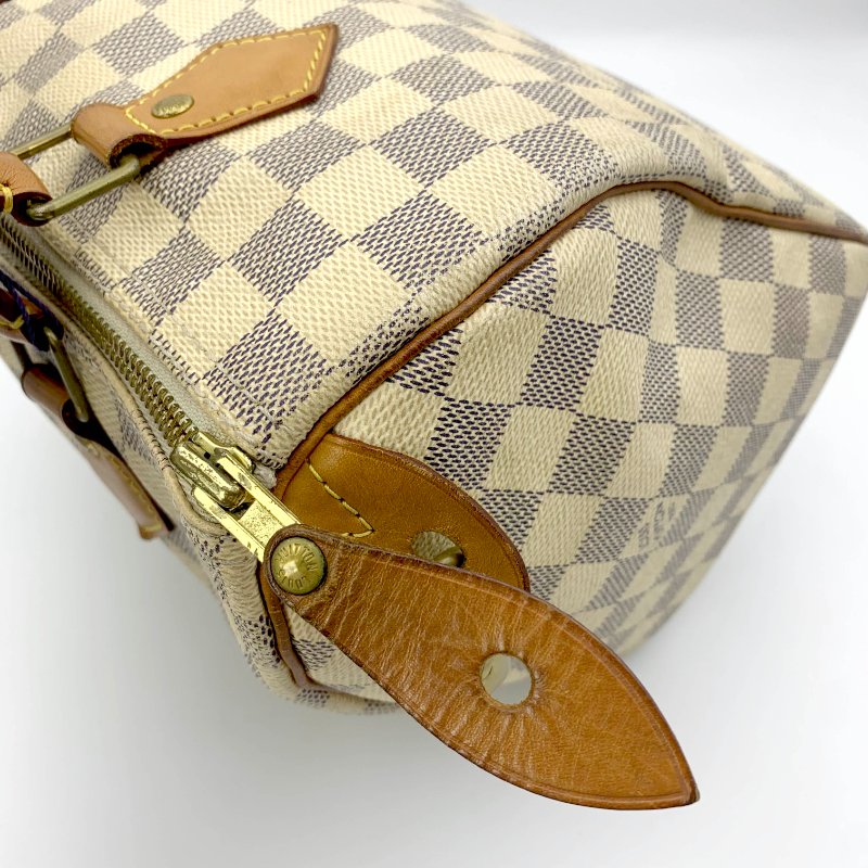 Louis Vuitton 經典白棋盤 speedy 25，LV路易威登，波士頓包，側背包，二手真品，現貨，免運-27