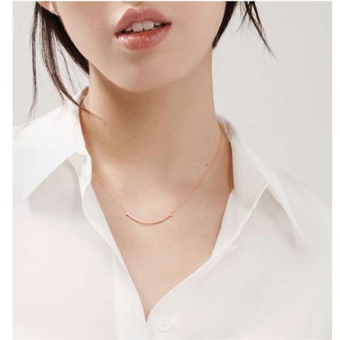 Tiffany T Smile 鏈墜 玫瑰金 微笑項鍊 小號