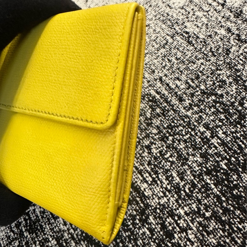 香奈兒 CHANEL 黃色皮革長夾-7