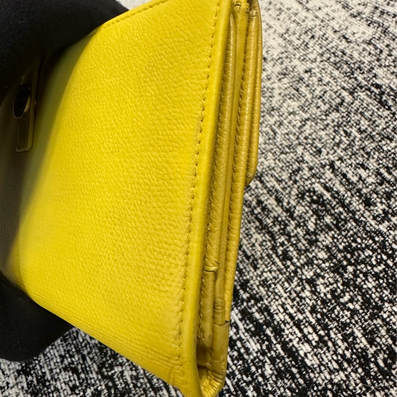 香奈兒 CHANEL 黃色皮革長夾-9