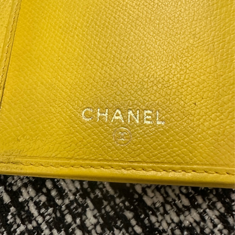 香奈兒 CHANEL 黃色皮革長夾-18