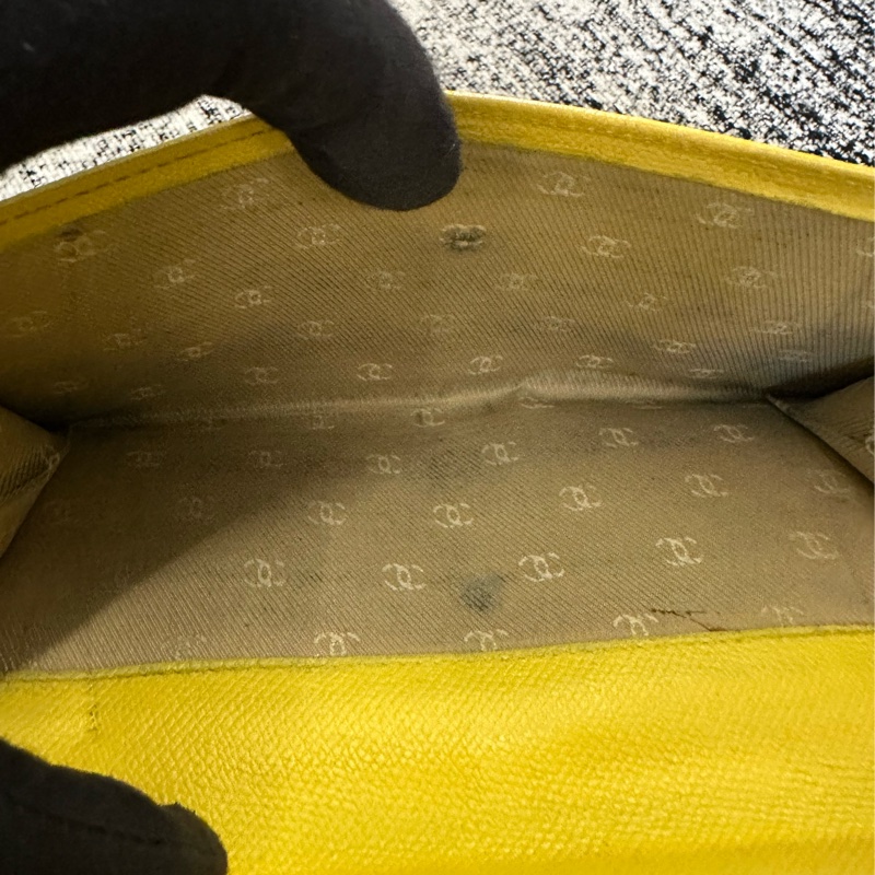 香奈兒 CHANEL 黃色皮革長夾-23