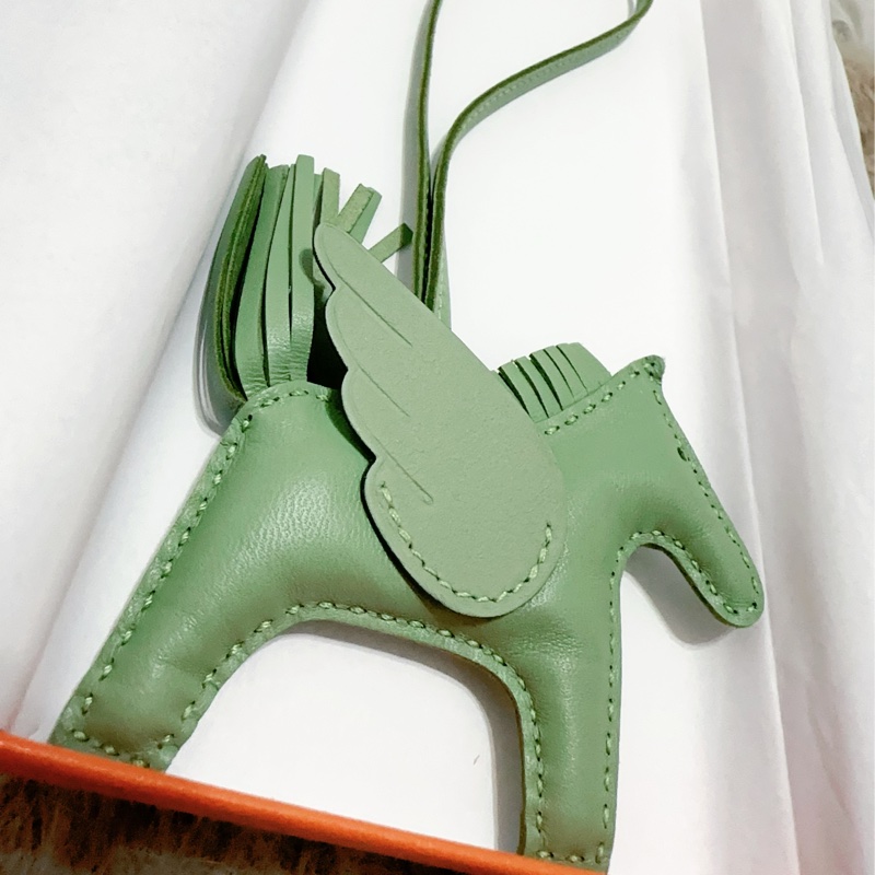 Hermes 小飛馬皮吊飾-5