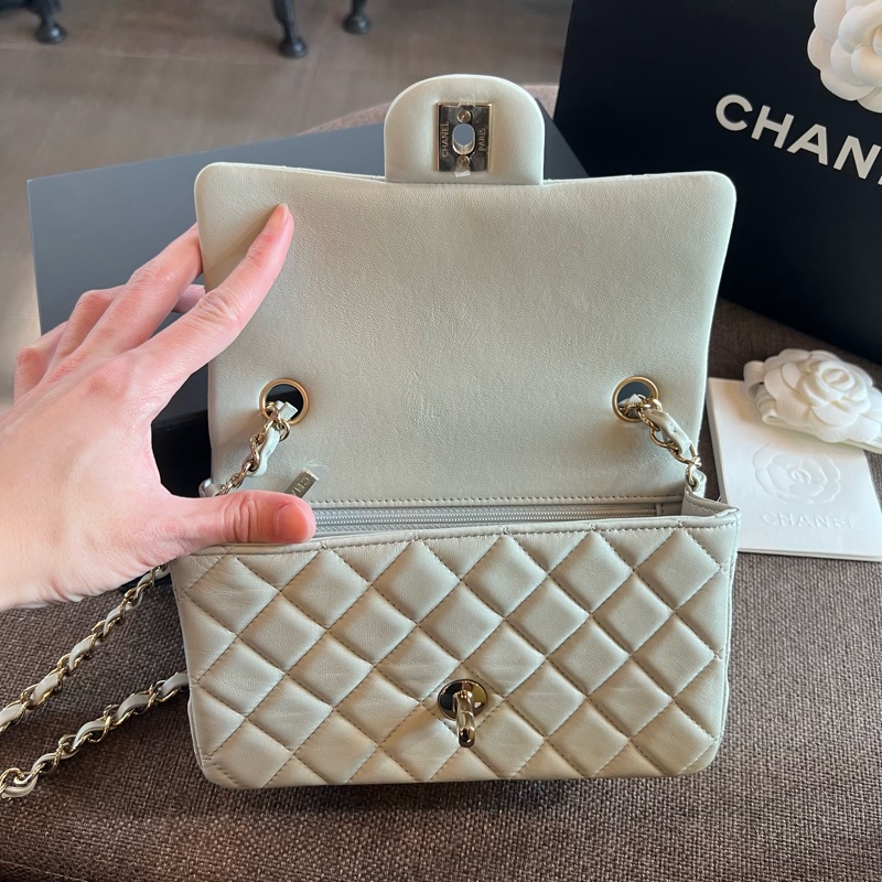 📢二手近全新 每個女孩一定要入坑投資的小香🩶Chanel香奈兒 高級灰金釦CF20 新式芯片款 正品-2