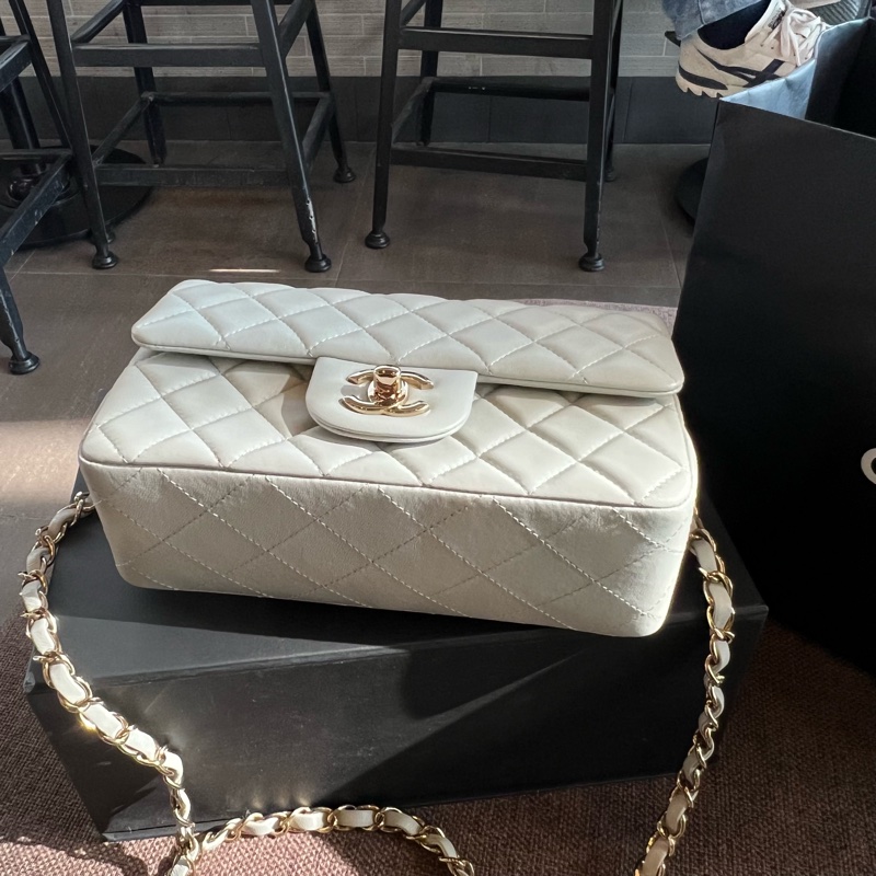 📢二手近全新 每個女孩一定要入坑投資的小香🩶Chanel香奈兒 高級灰金釦CF20 新式芯片款 正品-9