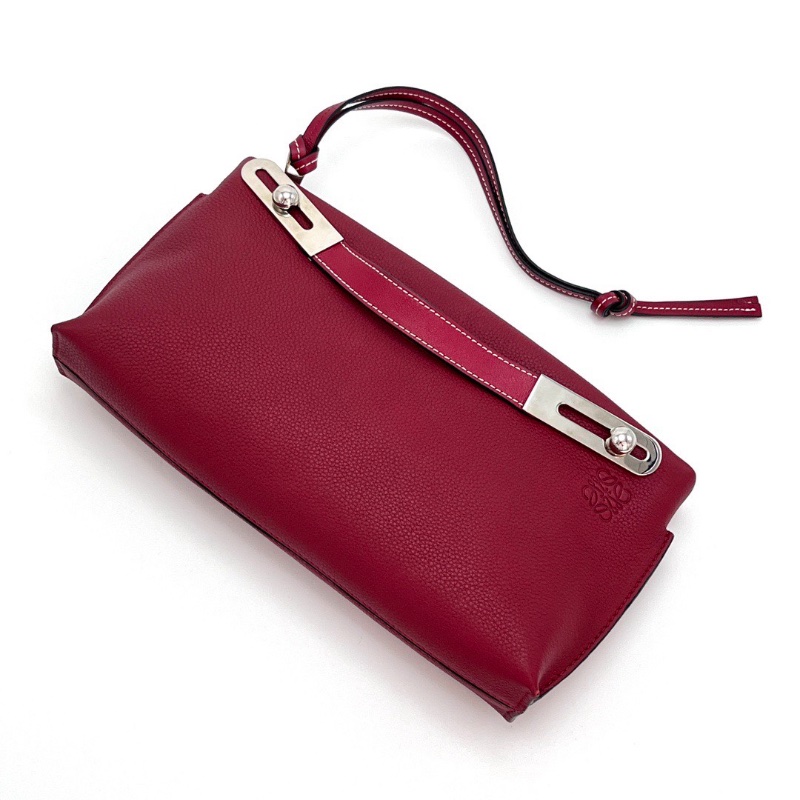 LOEWE 紅銀 Missy小號牛皮肩背手提包27*14.5*5 98新配件塵袋-3