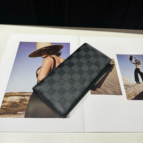 99新 Lv 棋盤格錢包長錢包