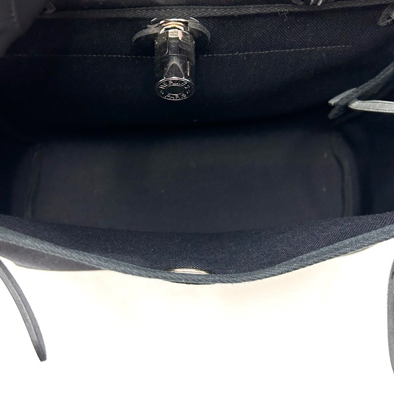 HERMES 帆布拼皮銀扣herbag31子母手提斜背包31*25*11 全新閒置配件塵袋購證鑰匙鎖-2