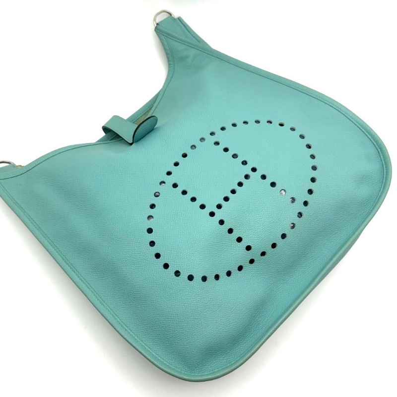 HERMES湖水綠銀扣33肩背斜背包33*30*10 98新配件塵袋-2