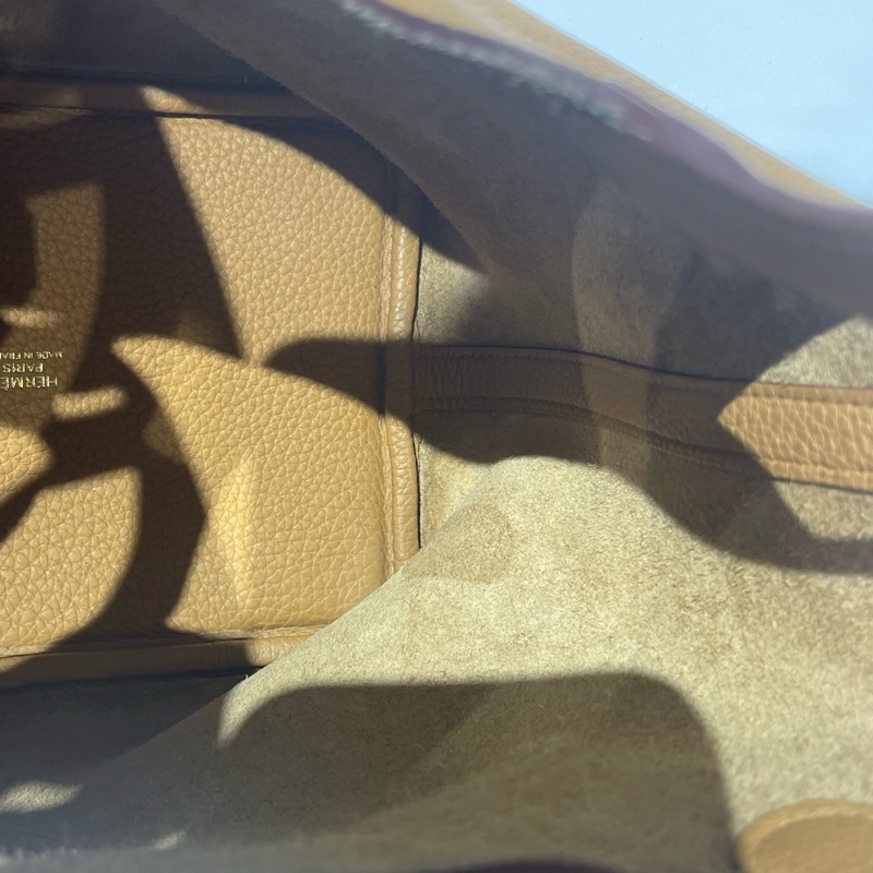 98新 愛馬仕Hermes菜籃子18芝麻色金扣Y刻Tc皮-17