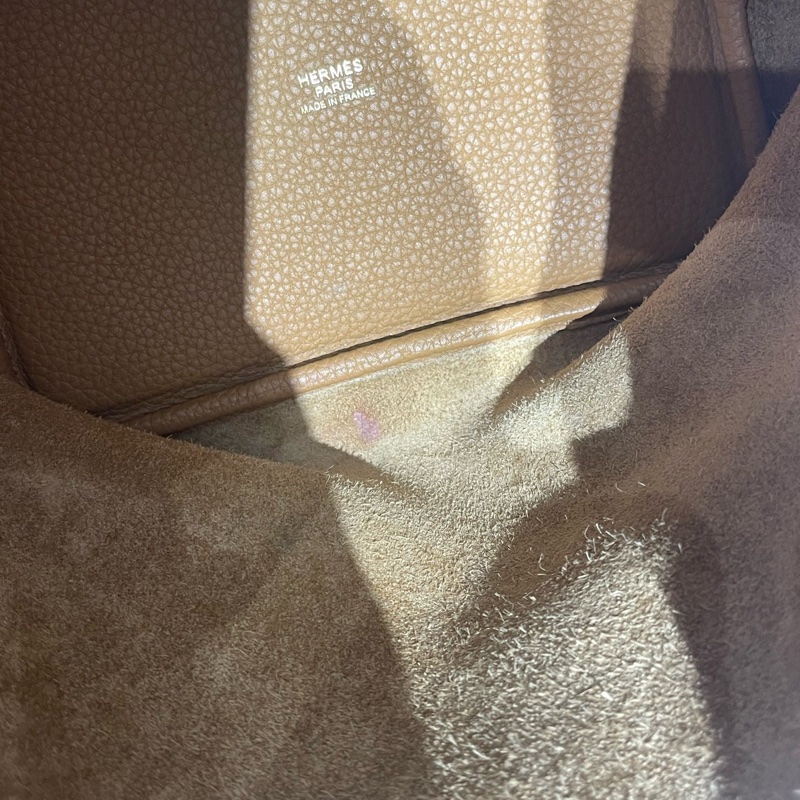 98新 愛馬仕Hermes菜籃子18芝麻色金扣Y刻Tc皮-19