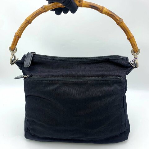 Gucci Black Bamboo 竹節帆布包，古馳，手提包，逛街包，單肩包，真品，正品，現貨，免運