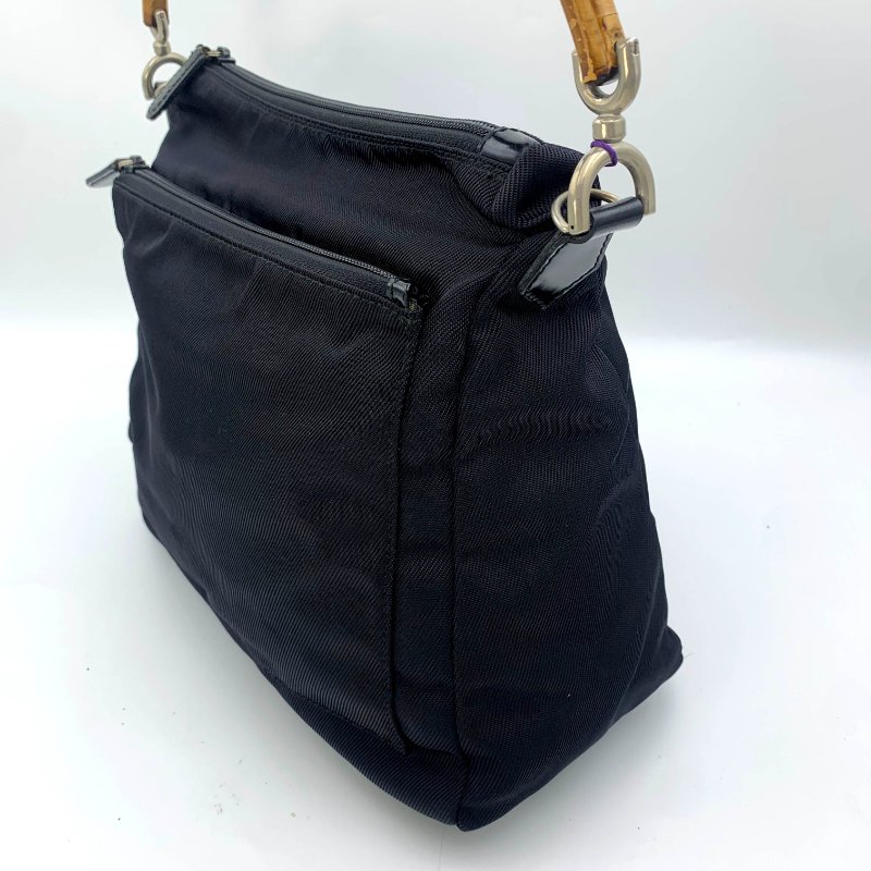 Gucci Black Bamboo 竹節帆布包，古馳，手提包，逛街包，單肩包，真品，正品，現貨，免運-1