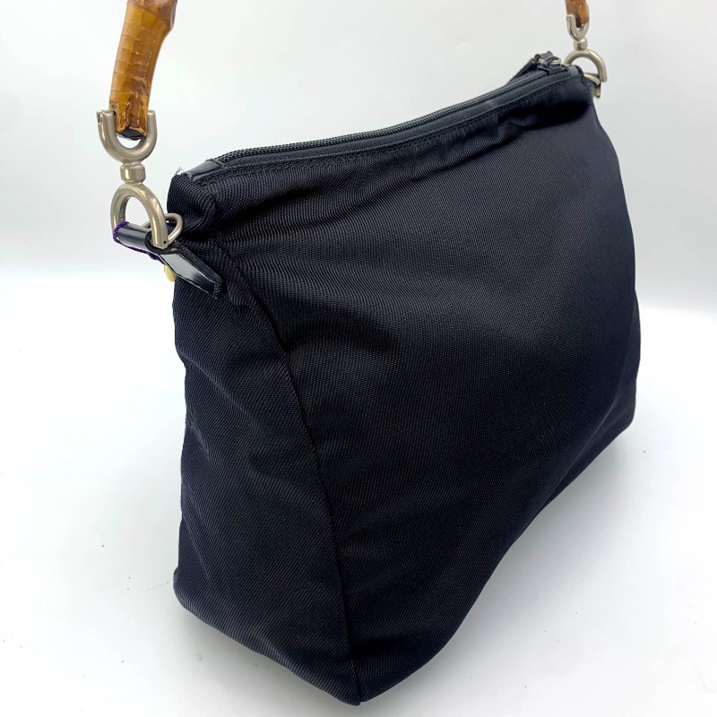 Gucci Black Bamboo 竹節帆布包，古馳，手提包，逛街包，單肩包，真品，正品，現貨，免運-2