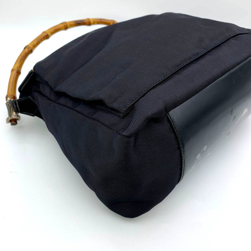 Gucci Black Bamboo 竹節帆布包，古馳，手提包，逛街包，單肩包，真品，正品，現貨，免運-14