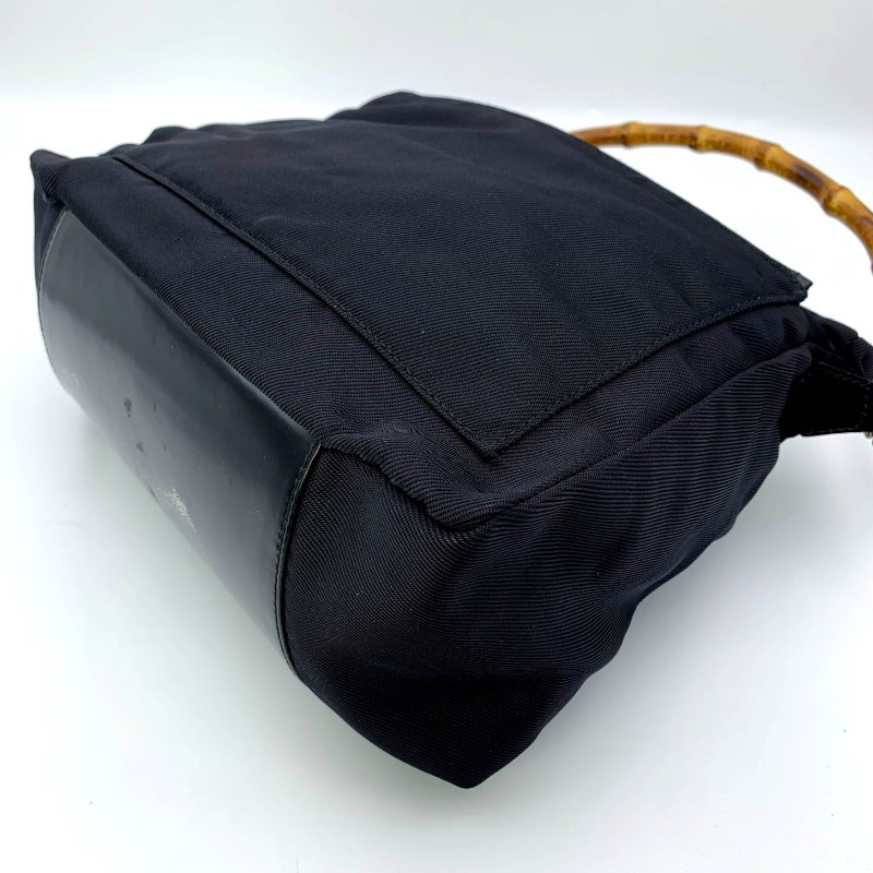 Gucci Black Bamboo 竹節帆布包，古馳，手提包，逛街包，單肩包，真品，正品，現貨，免運-15