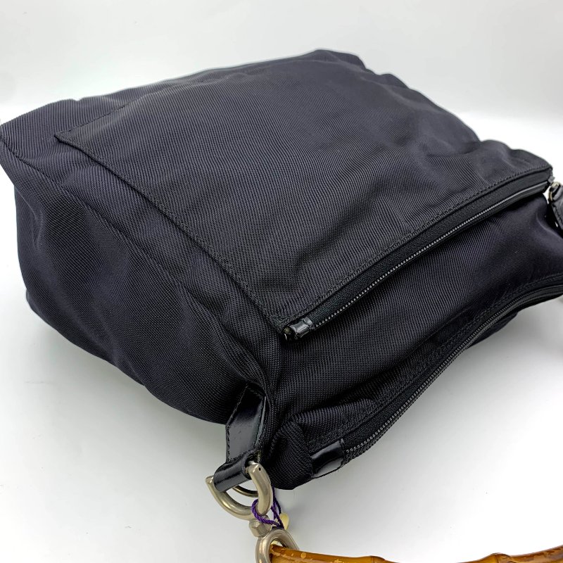 Gucci Black Bamboo 竹節帆布包，古馳，手提包，逛街包，單肩包，真品，正品，現貨，免運-16
