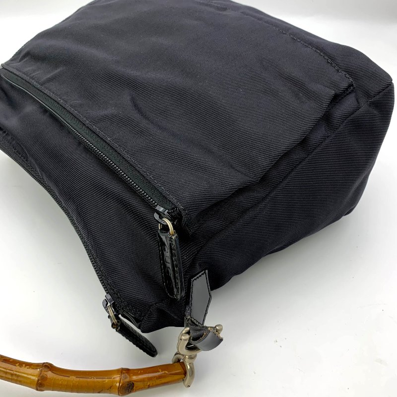 Gucci Black Bamboo 竹節帆布包，古馳，手提包，逛街包，單肩包，真品，正品，現貨，免運-17