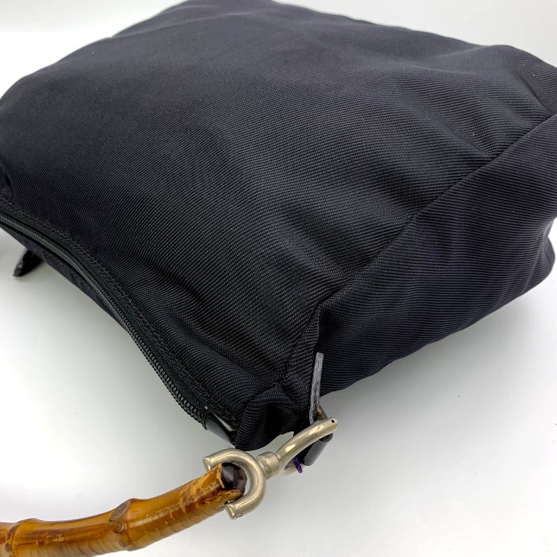 Gucci Black Bamboo 竹節帆布包，古馳，手提包，逛街包，單肩包，真品，正品，現貨，免運-21