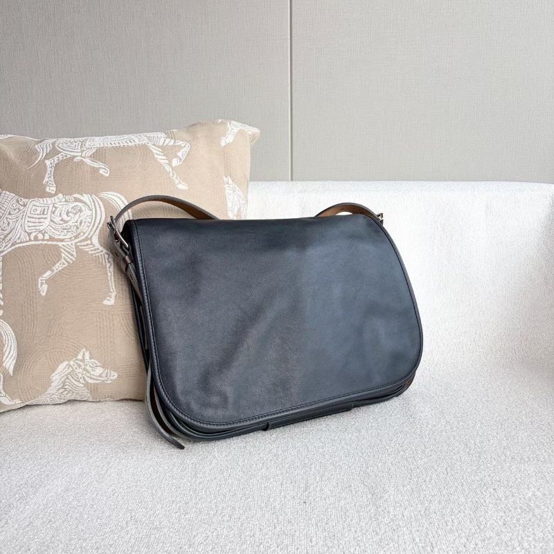 Hermes Barda系列郵差包 藍黑色 銀扣 Swife皮33*30*5 9新配件塵袋-3