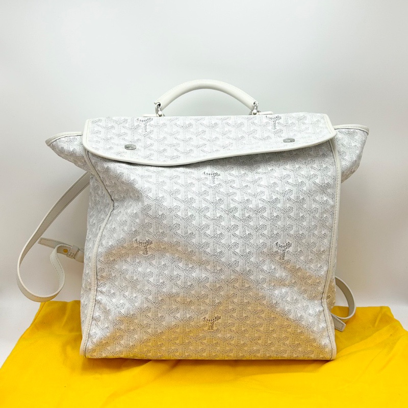 GOYARD 經典saintlegarY字滿印可折疊白色後背包33.5*36*15 98新配件塵袋-1