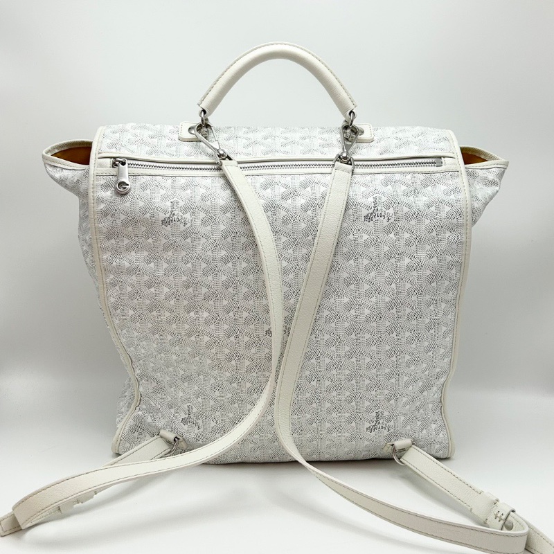 GOYARD 經典saintlegarY字滿印可折疊白色後背包33.5*36*15 98新配件塵袋-6