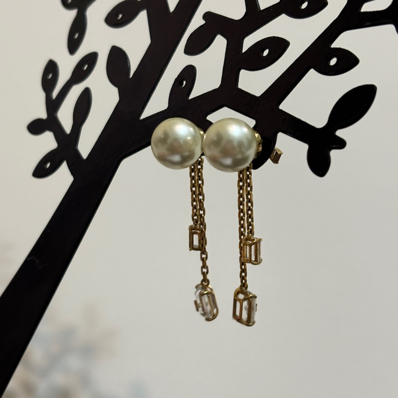 914intheair精品代購『少用閒置』Dior珍珠流蘇耳環-6