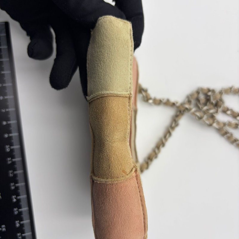 香奈兒中古方塊拼接布面鏈條包-22