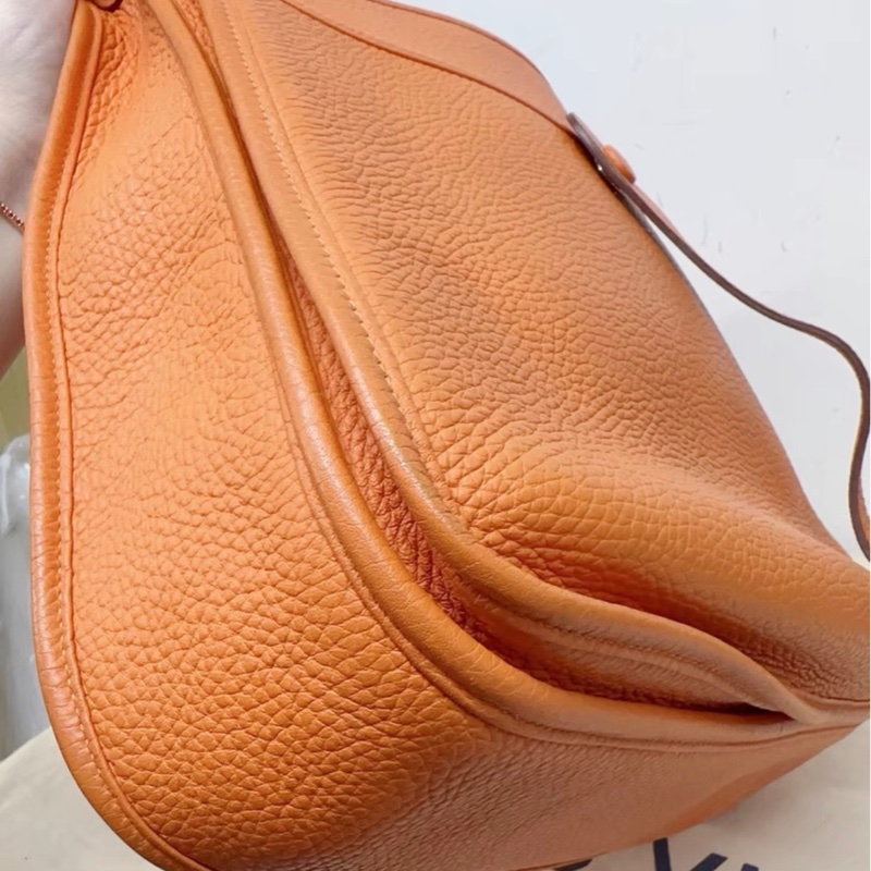 愛馬仕/Hermes Evelyne 伊芙琳 尺寸29 框N 愛馬仕橙 銀扣 底長29-3