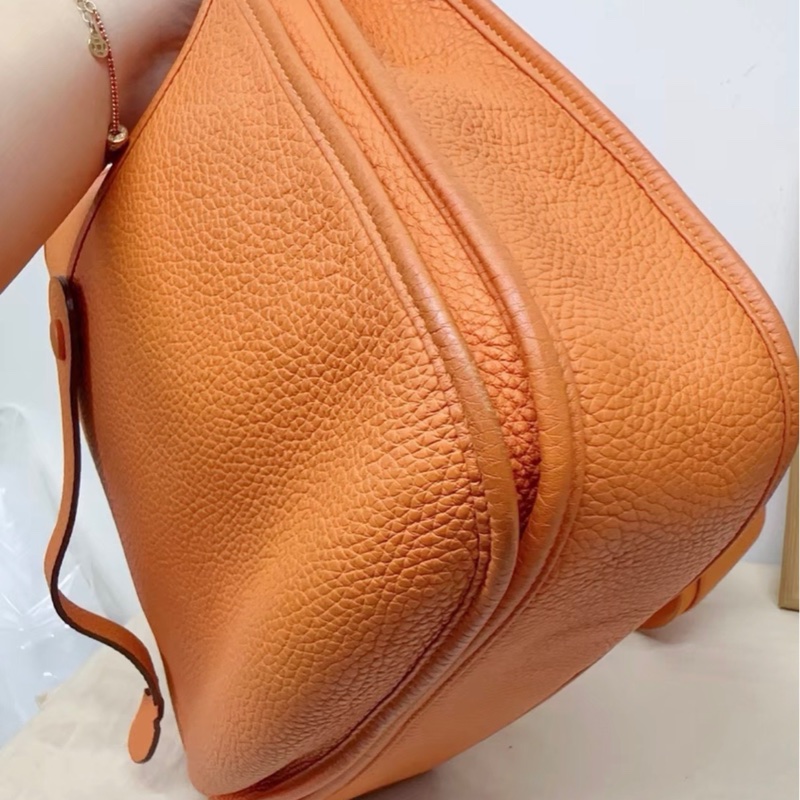 愛馬仕/Hermes Evelyne 伊芙琳 尺寸29 框N 愛馬仕橙 銀扣 底長29-4