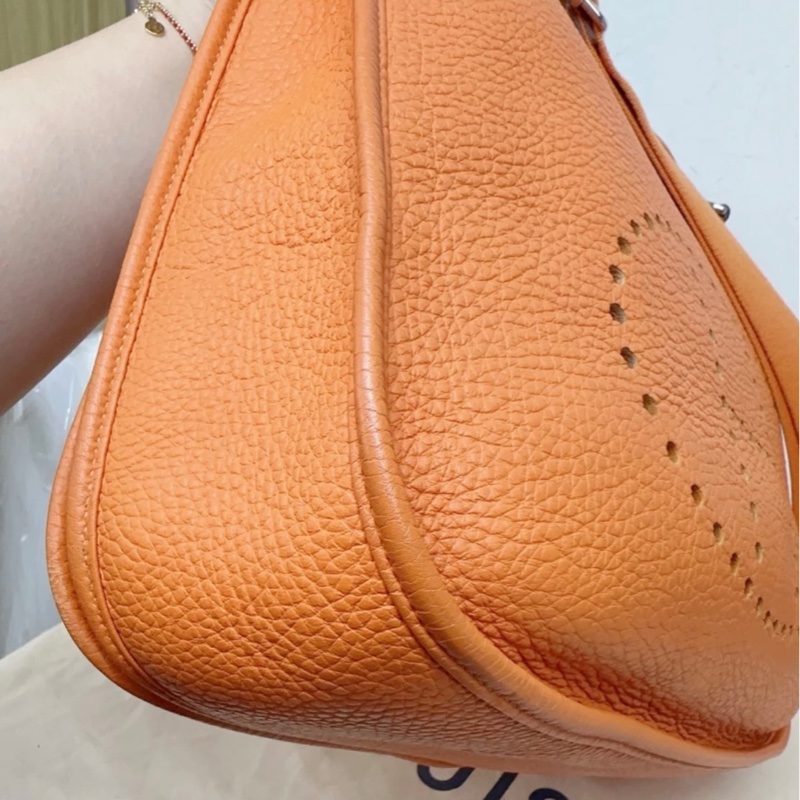 愛馬仕/Hermes Evelyne 伊芙琳 尺寸29 框N 愛馬仕橙 銀扣 底長29-8