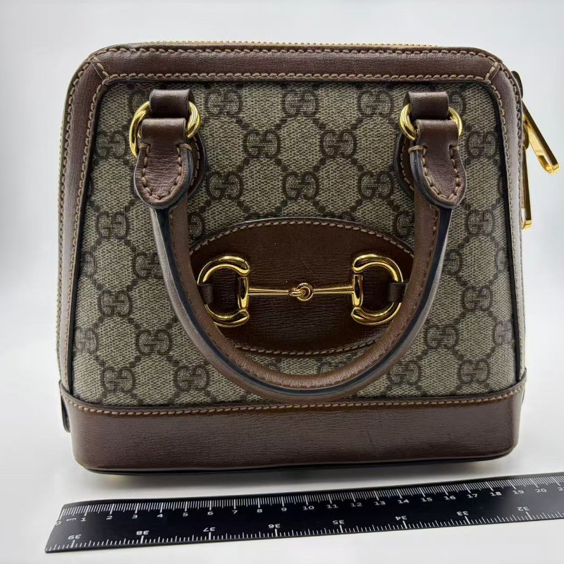 古馳 1955 系列馬銜扣老花貝殼包-9