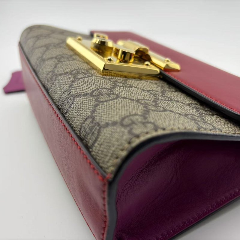 古馳 Padlock 系列小號拼色鏈條包-11