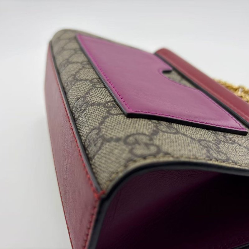 古馳 Padlock 系列小號拼色鏈條包-13