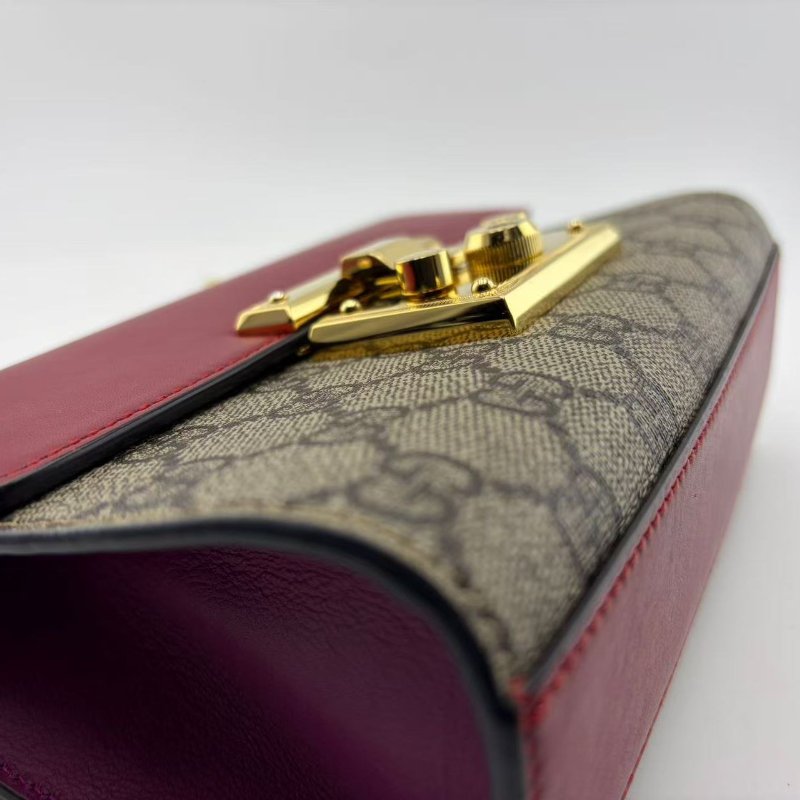 古馳 Padlock 系列小號拼色鏈條包-14