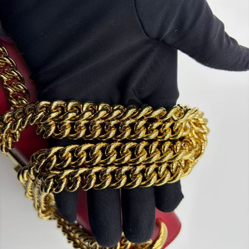 古馳 Padlock 系列小號拼色鏈條包-20