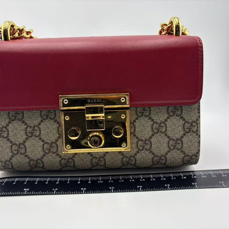 古馳 Padlock 系列小號拼色鏈條包-23