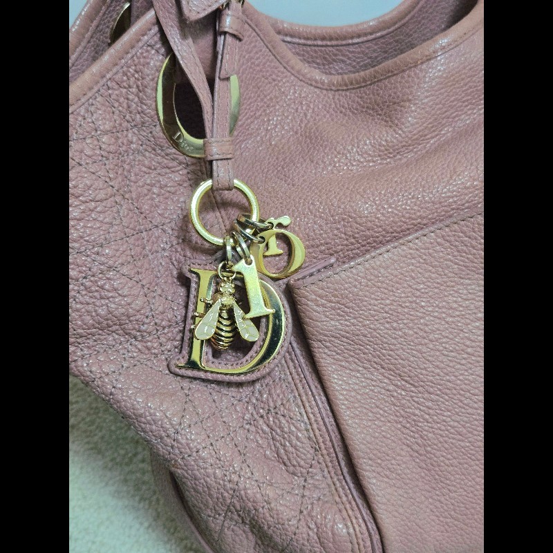 Dior 迪奧 Bee 蜜蜂系列 Hobo 肩背包 氣質玫瑰粉 附原廠標籤-1