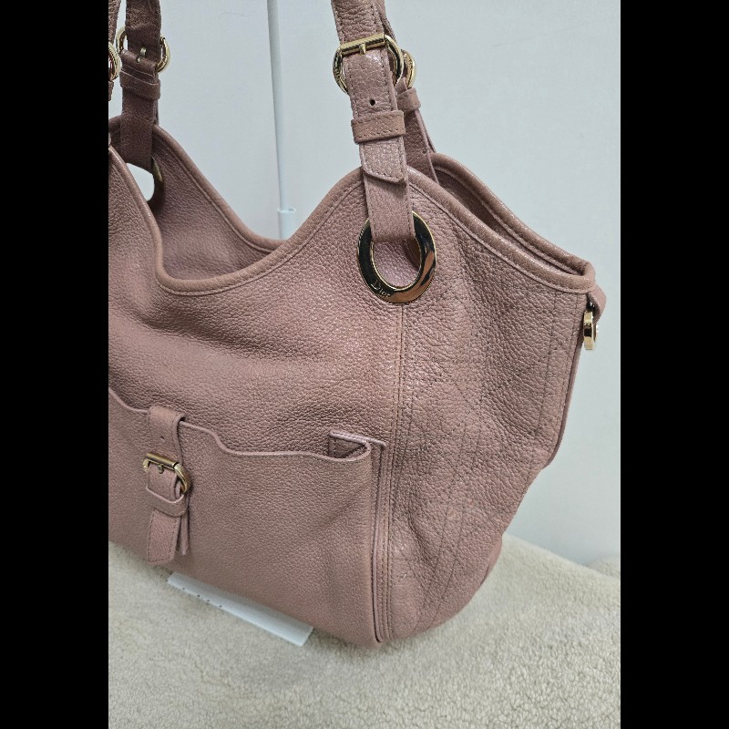 Dior 迪奧 Bee 蜜蜂系列 Hobo 肩背包 氣質玫瑰粉 附原廠標籤-3