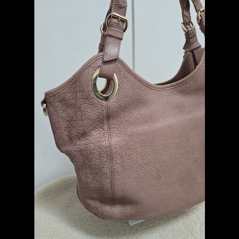Dior 迪奧 Bee 蜜蜂系列 Hobo 肩背包 氣質玫瑰粉 附原廠標籤-7
