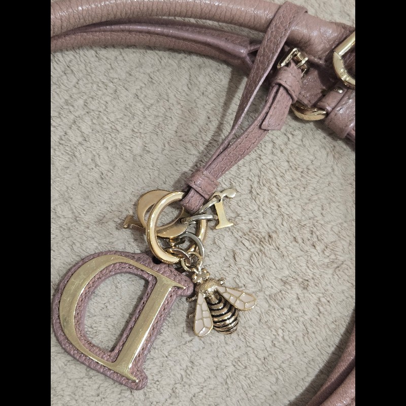 Dior 迪奧 Bee 蜜蜂系列 Hobo 肩背包 氣質玫瑰粉 附原廠標籤-33