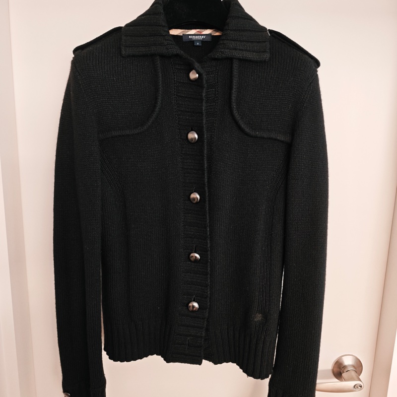 Burberry 黑色羊毛外套-0